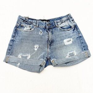 The Kooples Jean distressed mid-rise Denim Cutoff. Size L